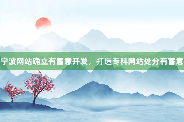 宁波网站确立有蓄意开发，打造专科网站处分有蓄意